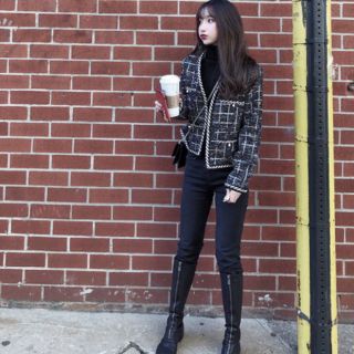Ảnh thật 5 hình cuối-2W-AK.Áo khoác tweet thu đông sang chảnh Ulzzang