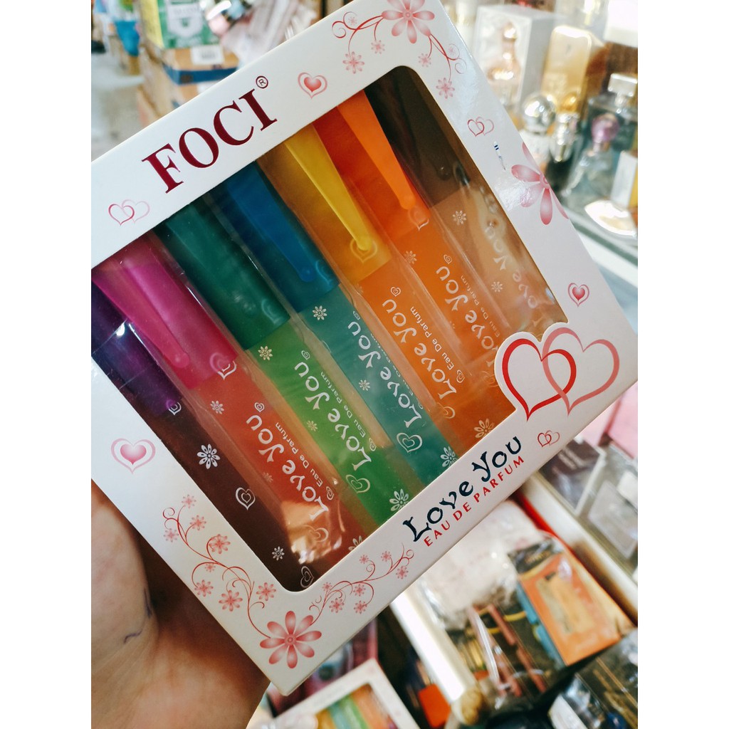 Nước Hoa Cây Viết Foci Love You Hộp 7 cây 10ml | BigBuy360 - bigbuy360.vn