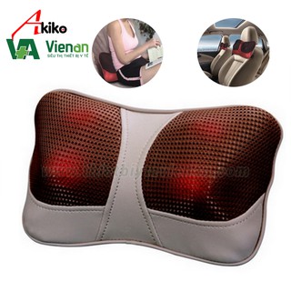 Gối massage hồng ngoại Akiko 4 bi - BH 12 tháng