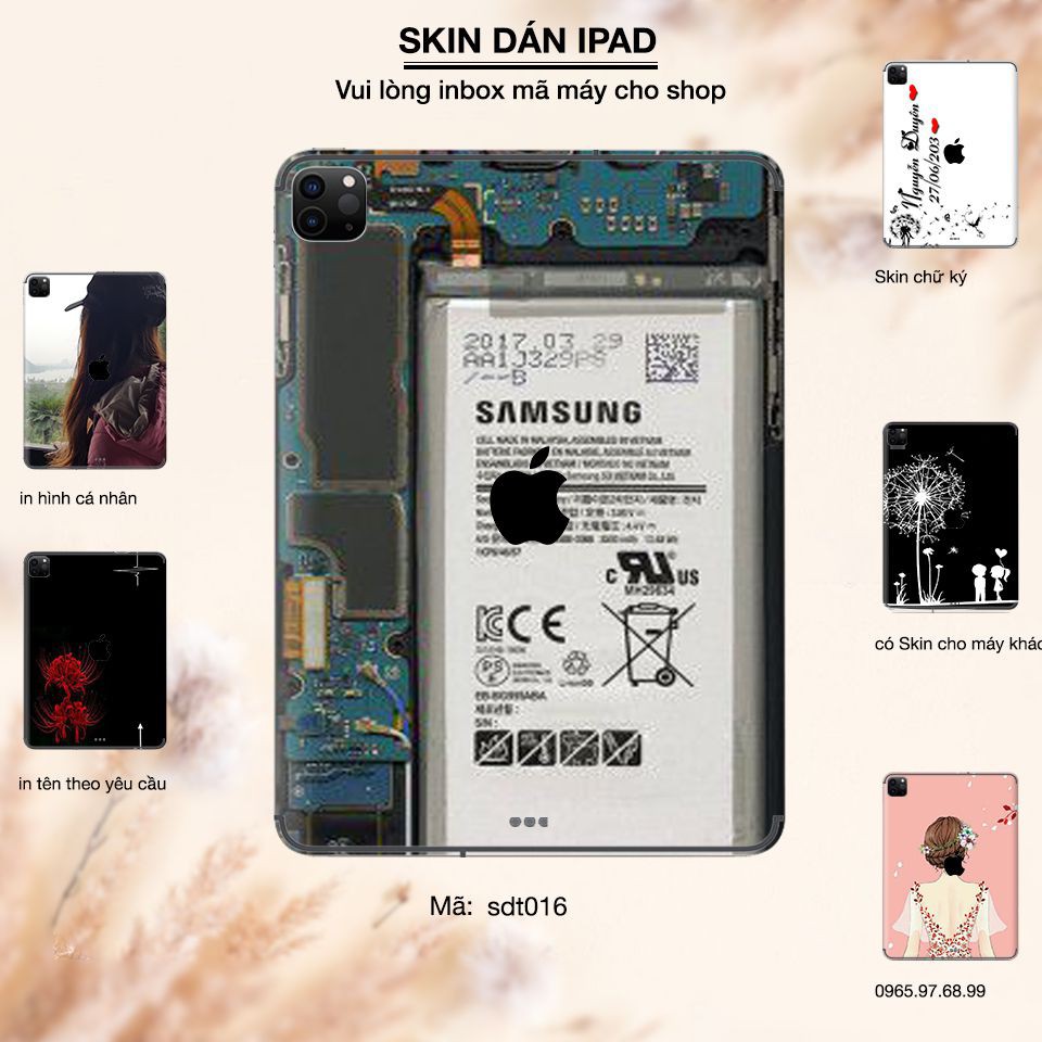 Skin dán iPad in hình trong suốt - tsdt017 (inbox mã máy cho Shop)