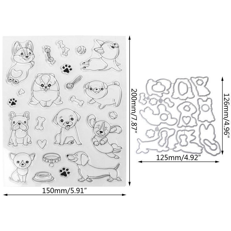 Khuôn Cắt Giấy Silicon Trong Suốt Hình Chú Chó Blala