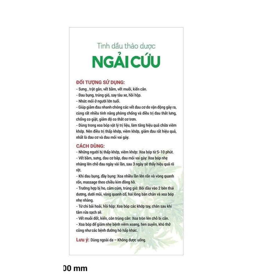 Tinh Dầu Ngải Cứu Dạ Thảo Liên 50ml - Xoa Bóp Đau Nhức Xương Khớp, Đau Cột Sống, Đau Lưng, Đau Cơ