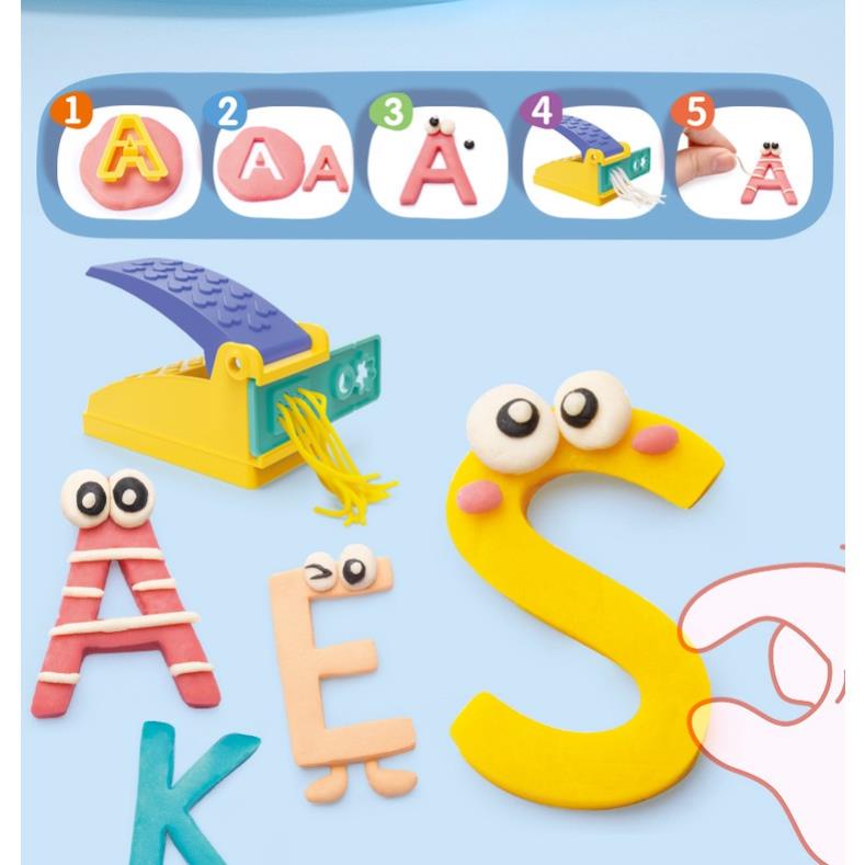 Đất nặn tạo hình số và chữ an toàn cho bé chất liệu bột mì không dính tay kích thích sáng tạo