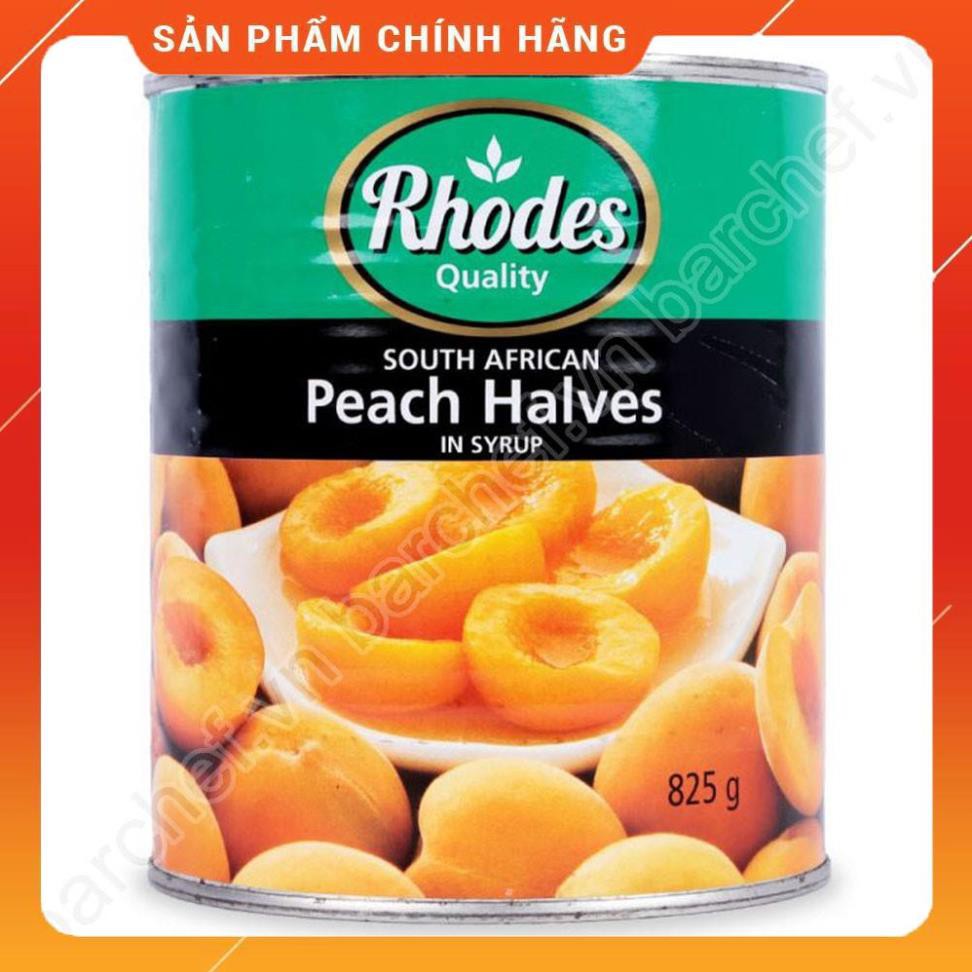 Đào tươi bổ đôi ngâm siro hiệu Rhodes - hộp 825g  - Hàng chính hãng