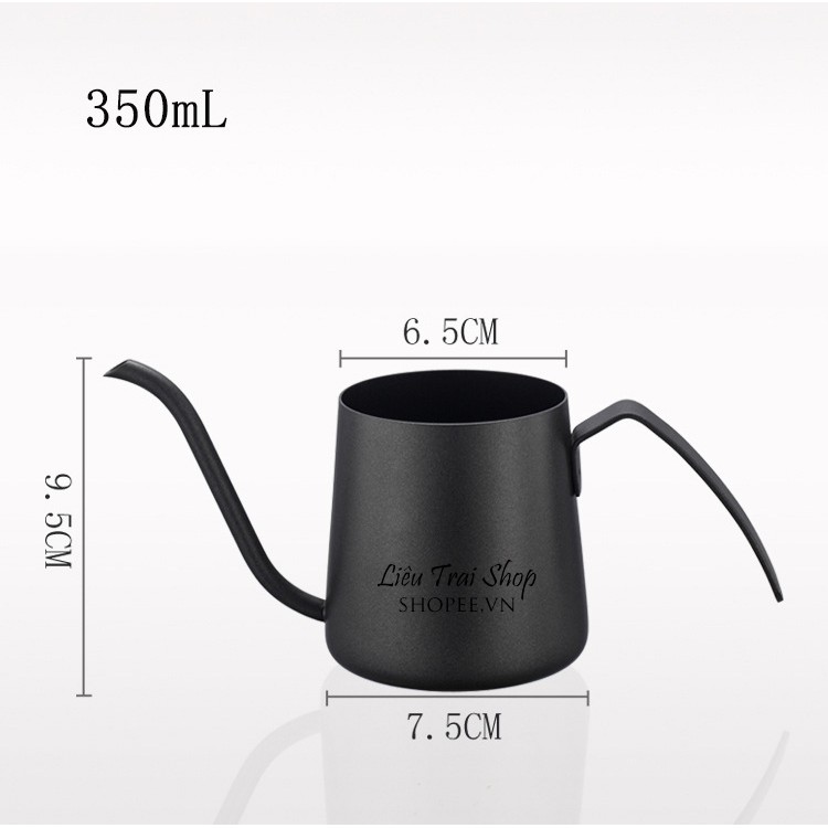 Bình cổ ngỗng ấm cổ ngỗng vòi dài tay cầm hở 350ml