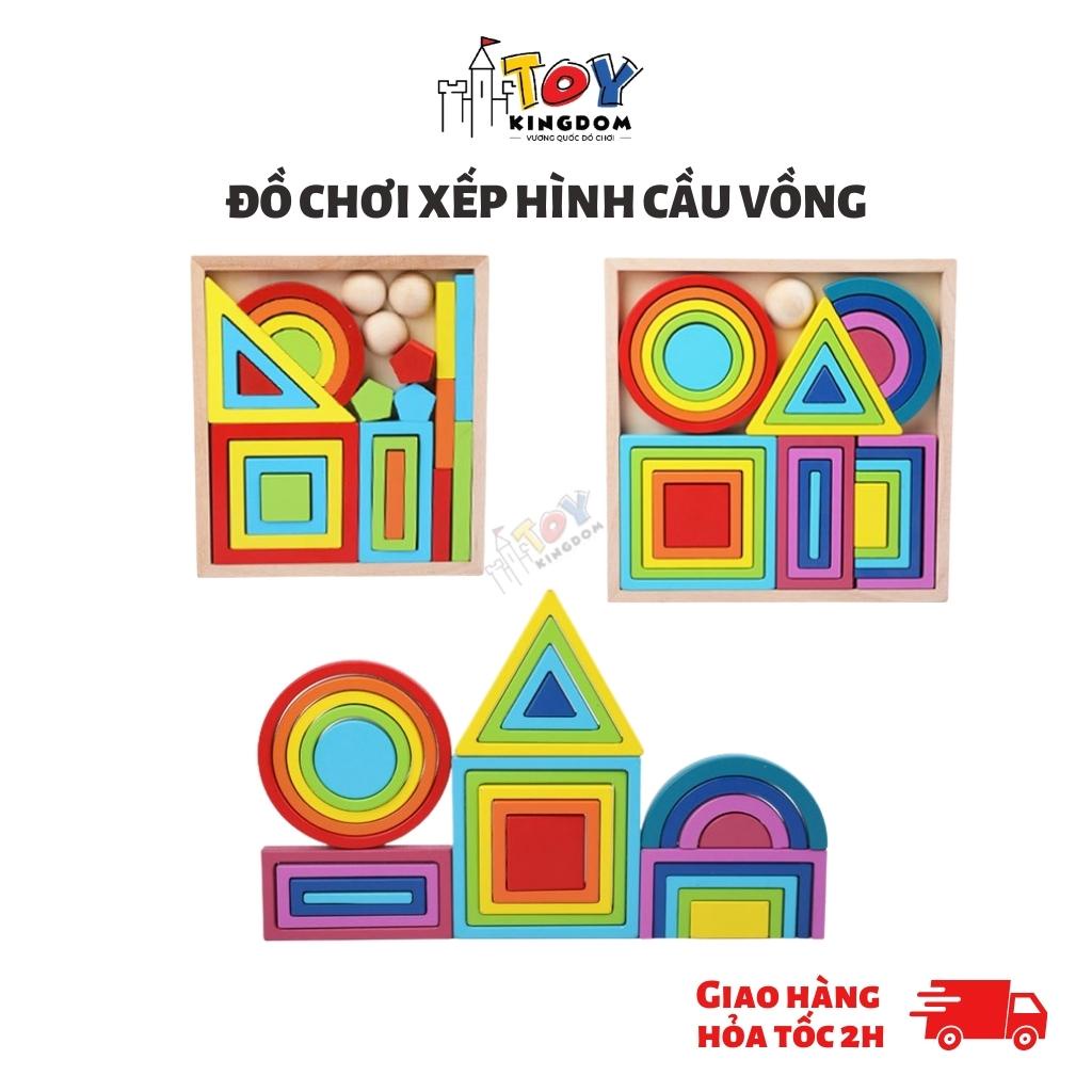 Đồ Chơi Gỗ Xếp Hình Cầu Vồng  Woa Toys Giúp Bé Nhận Biết Các Khối Hình Học, Màu Sắc Phát Triển Trí Tuệ Cho Bé