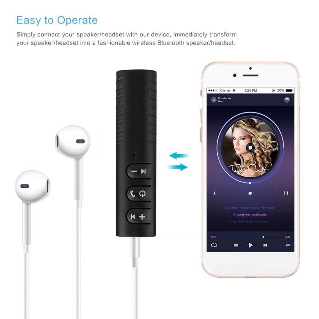Jack cắm không dây 3.5mm nhận âm thanh Bluetooth