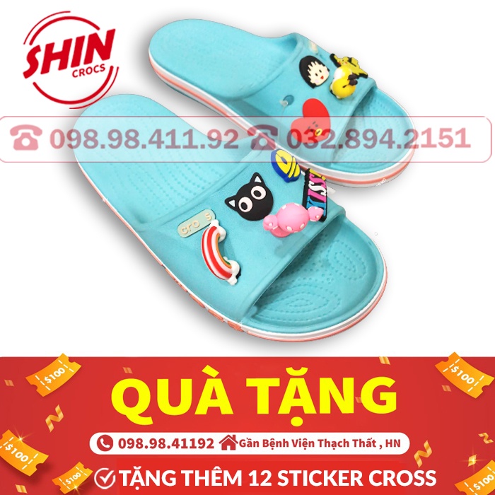 dép lê crossFREESHIPdép lê cross họa tiết mix các màu SHINCRHU921 tặng thêm 12 sticker cross