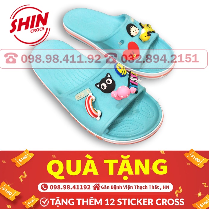 dép lê cross💖FREESHIP💖dép lê cross baya họa tiết nhiều màu lựa chọn SHINCRHU221 tặng thêm 12 sticker cross