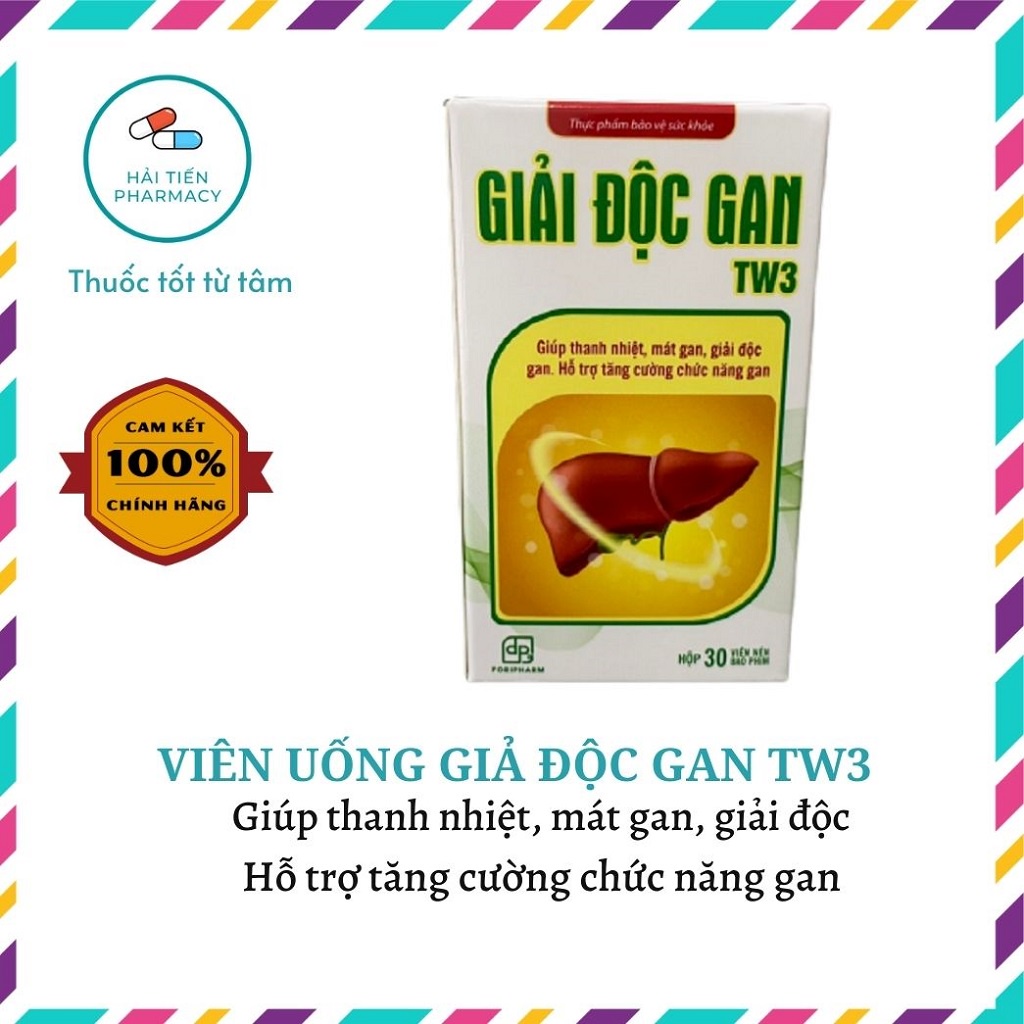 Viên uống giải độc gan TW3 giúp thanh nhiệt, mát gan, hỗ trợ tăng cường chức năng gan lọ 30 viên