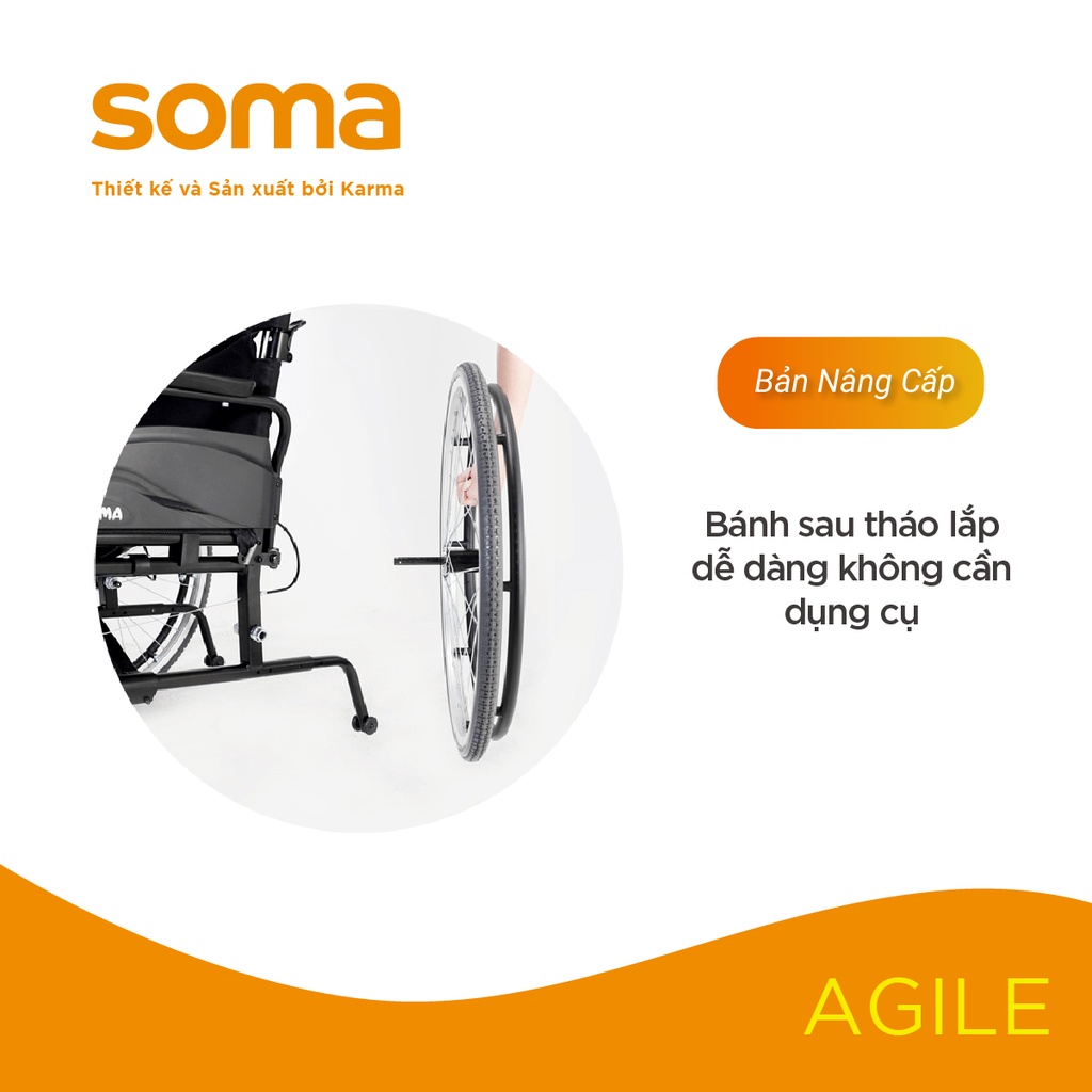 Xe Lăn AGILE Bản Nâng Cấp bổ sung thêm các chức năng an toàn, tiện dụng