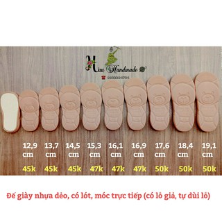 Đế giày gấu cho bé