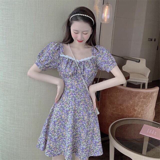 Đầm Hoa Nhí Vintage Vàng Size S