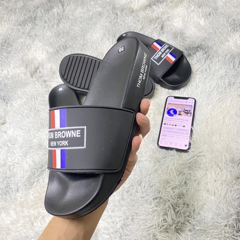 Dép Thom Browne đế cao su non cao cấp , dép quai ngang unisex nam nữ hót nhất 2022