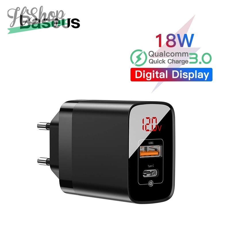 Bộ sạc nhanh PD3.0/QC 3.0 hỗ trợ sạc nhanh 18w Baseus Mirror Lake PPS Digital Display Quick Charger