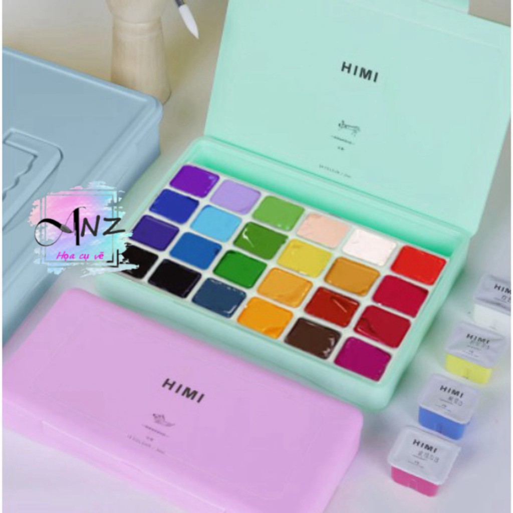 Màu himi Miya dạng viên thạch - màu xanh lá - Họa cụ anz