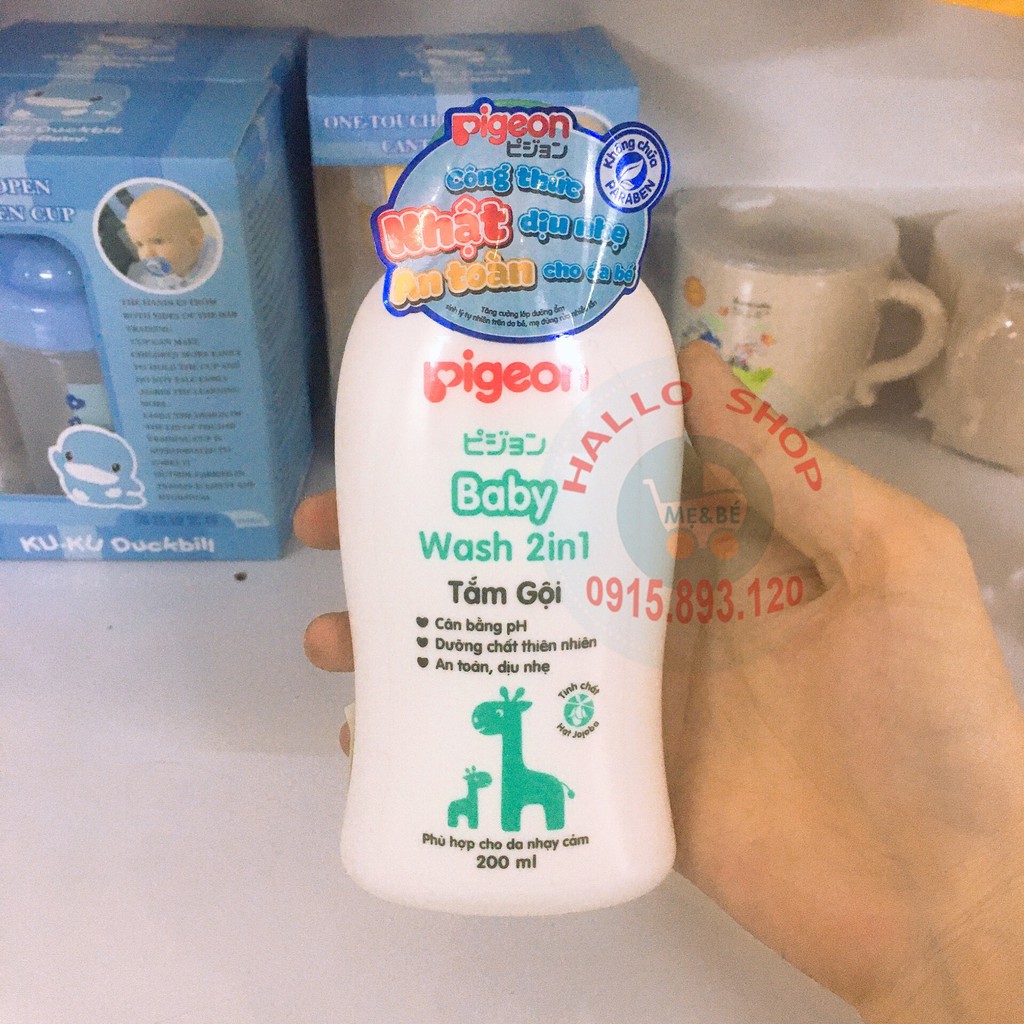 Sữa tắm gội toàn thân cho bé chiết xuất Jojoba Pigeon 200ml