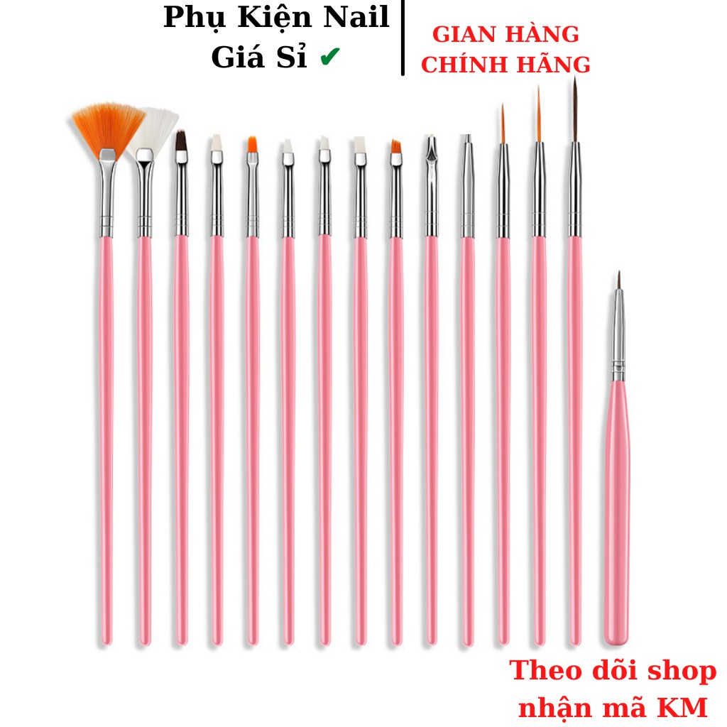 Sét cọ 15 cây dùng vẽ nail