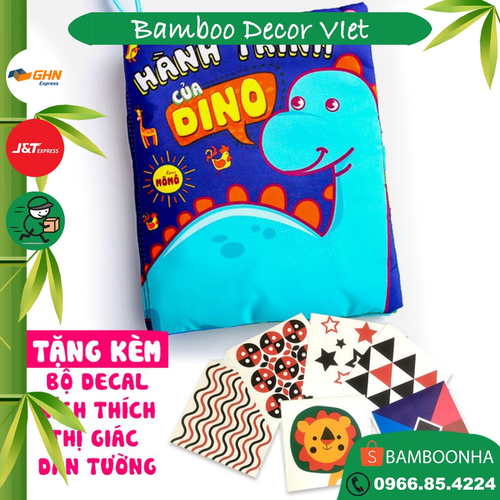 Sách vải kích thích thị giác cho Bé "Hành trình của Dino" Sách bản to