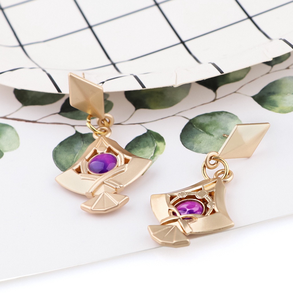 Bông Tai Bằng Hợp Kim Họa Tiết Anime Yae Miko Vision Dành Cho Nữ