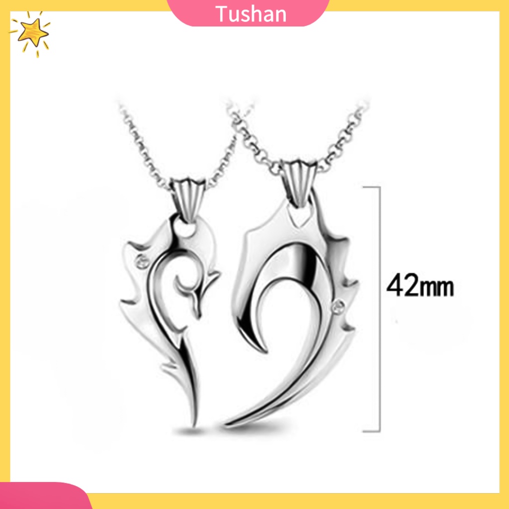 Dây chuyền nam nữ mặt trái tim tush _
