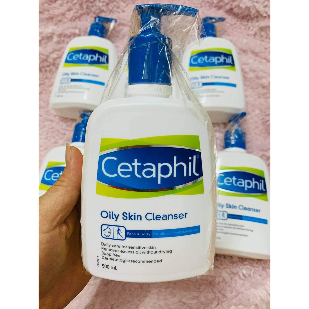 GIẢM GIÁ Sữa rửa mặt cho da hỗn hợp da dầu mụn Cetaphil Oily Skin Cleanser 500ml (xách tay) | Xuất xứ: Australia - Úc SA