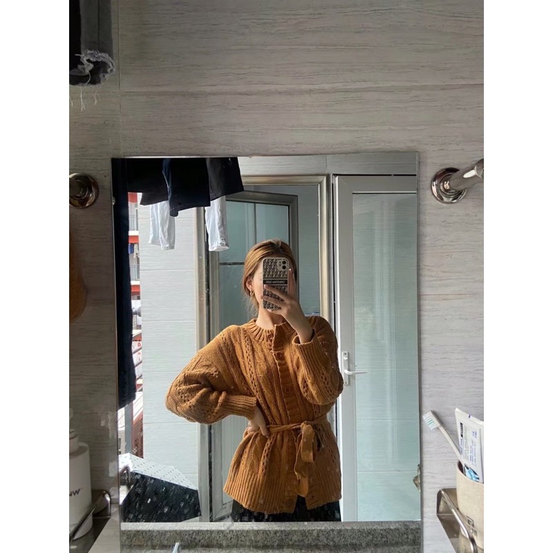 Áo len áo khoác len buộc đai eo hàng QC