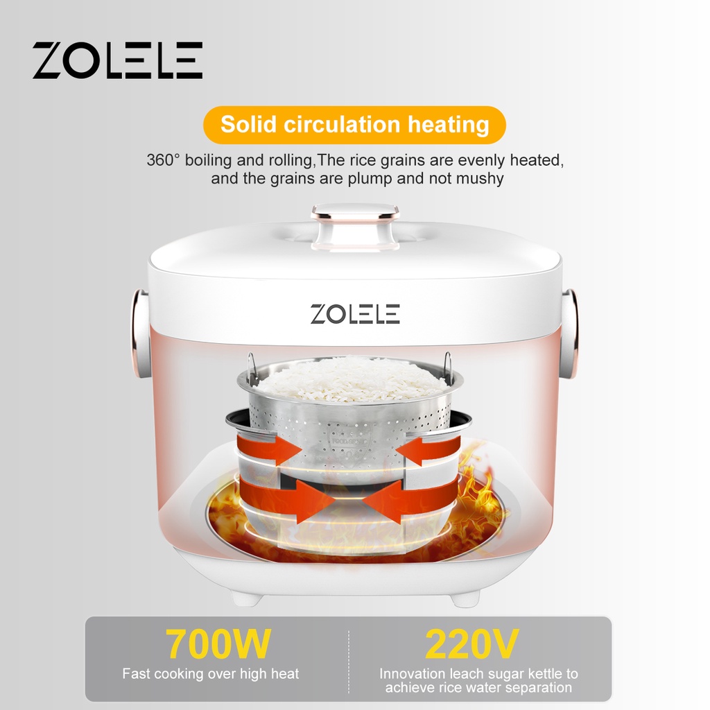Nồi cơm điện tách đường đa chức năng zolele ZB500 - Dung tích 3L Chức năng hẹn giờ