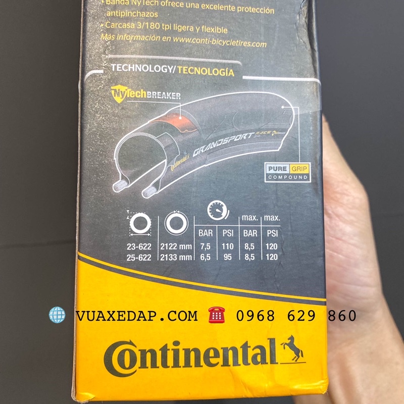 Lốp Continental Grand Sport Race 700x23C (Made in China - Hàng chính hãng)