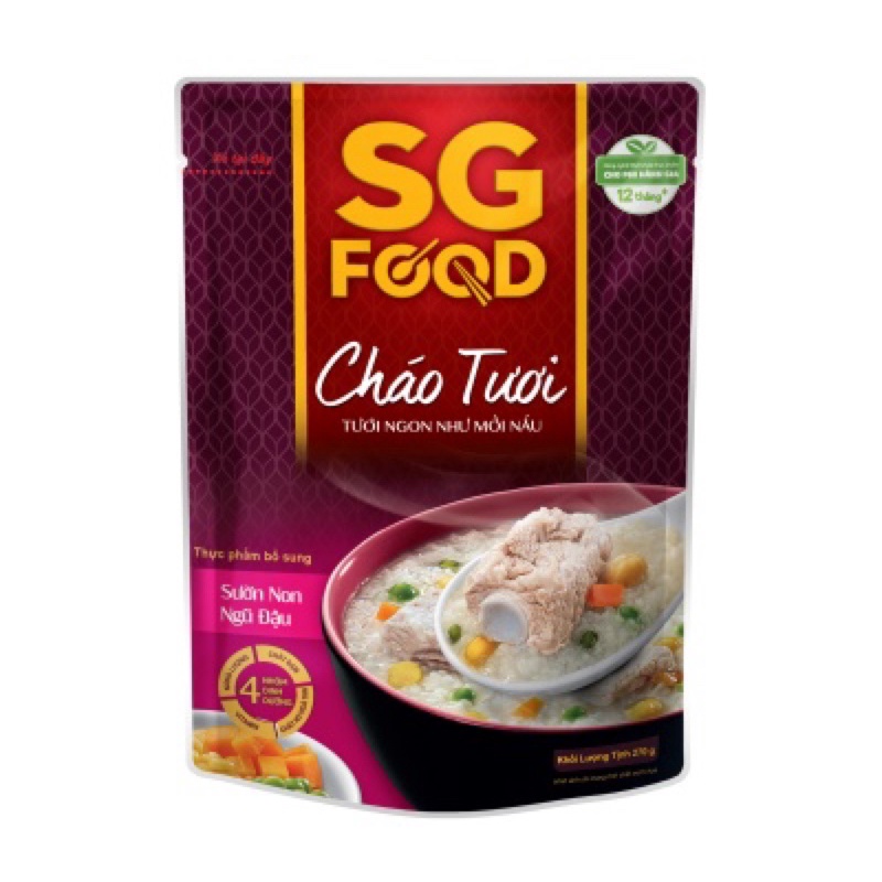 Cháo Tươi SG Food Cá Lóc/Cá Hồi/Lươn/Thịt Băm/Sườn Non