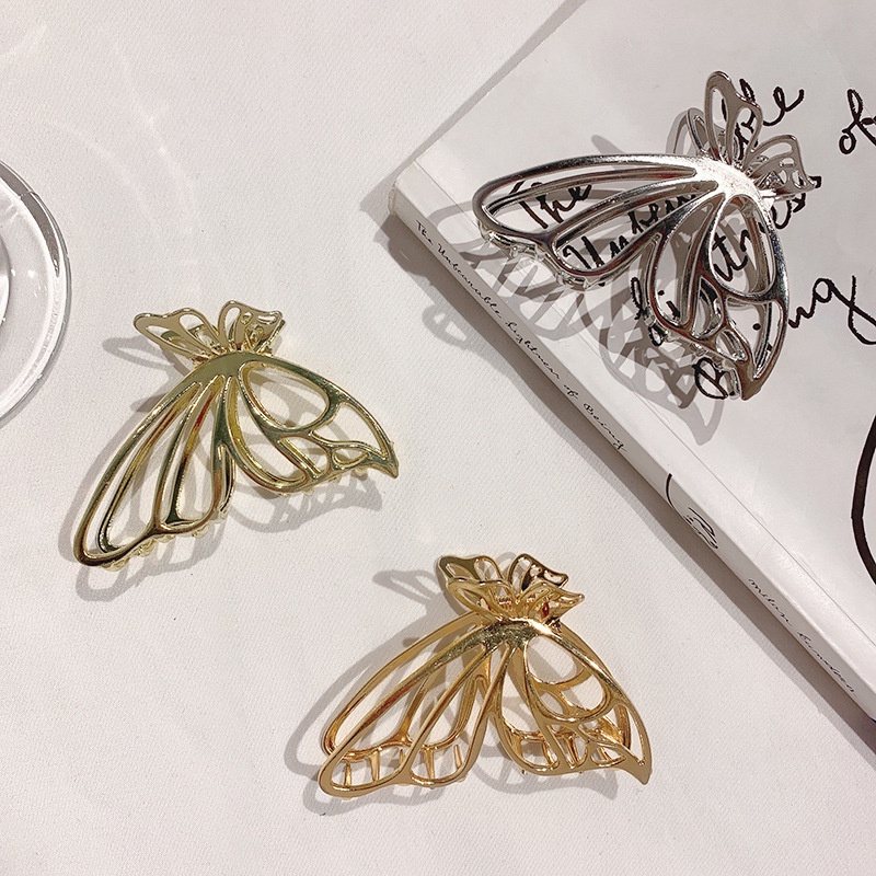 Kẹp Tóc Hình Bướm Ba Chiều Bằng Kim Loại Thời Trang Cổ Điển Dành Cho Nữ