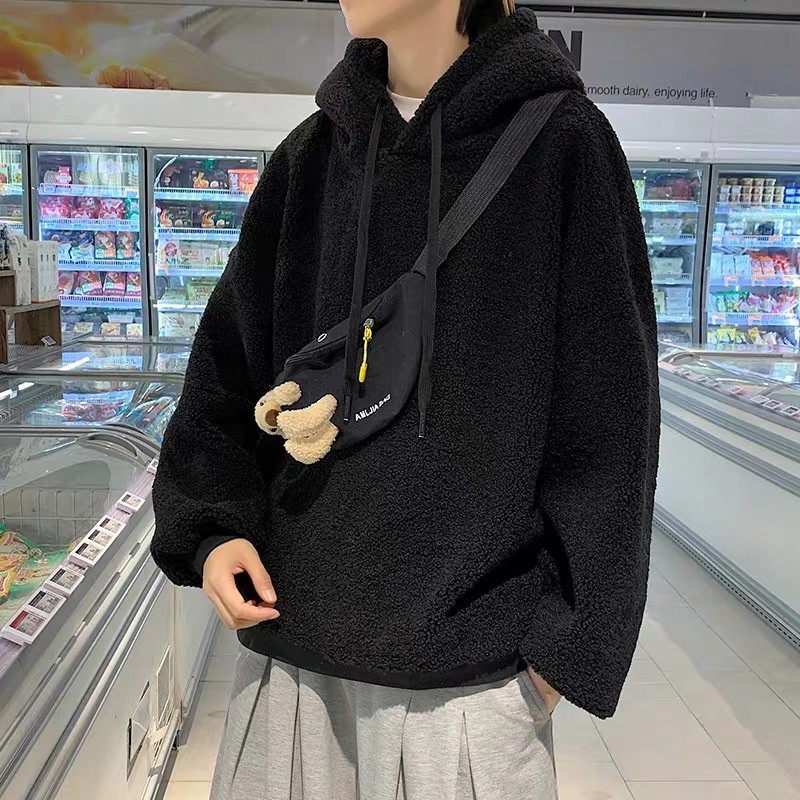 ÁO HOODIE LÔNG CỪU UNISEX- áo lông cừu form rộng nam nữ Siêu ấm - siêu đẹp-A7 | BigBuy360 - bigbuy360.vn