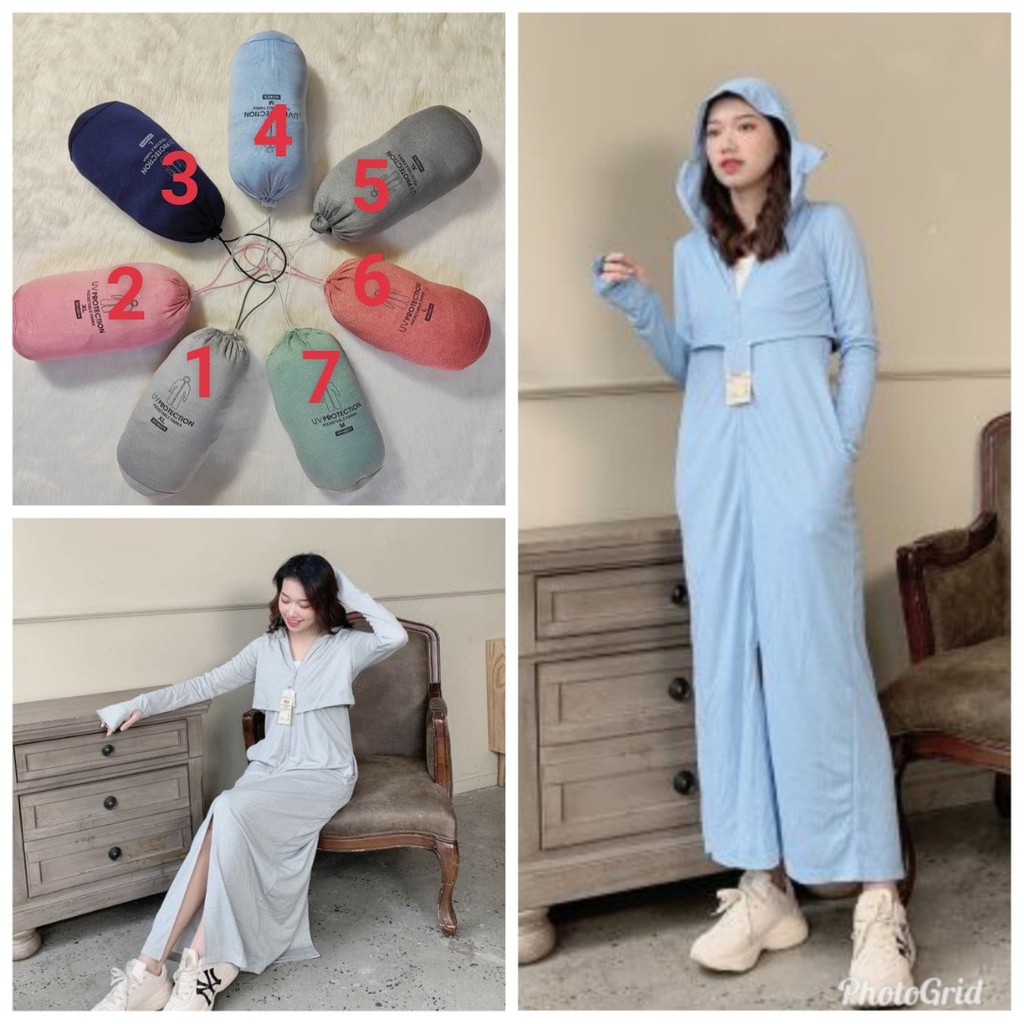 Áo chống nắng nữ toàn thân Muji 1 lớp, áo choàng toàn thân chất vải chống tia UV thoáng mát, thông hơi | BigBuy360 - bigbuy360.vn