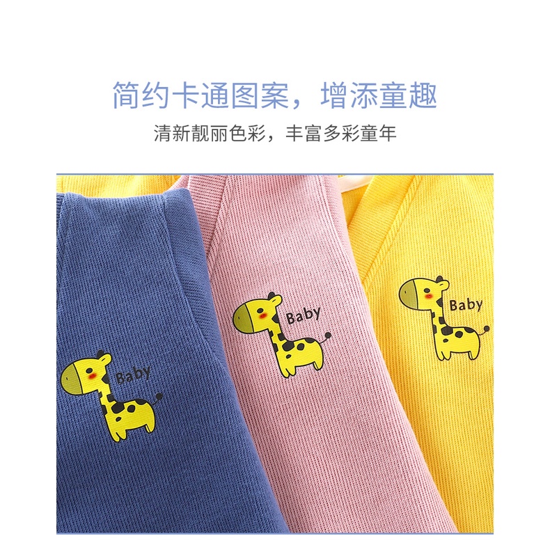 Áo Khoác Cardigan Dệt Kim Cổ Chữ V Dài Tay 60-120CM In Họa Tiết Hoạt Hình Cho Bé