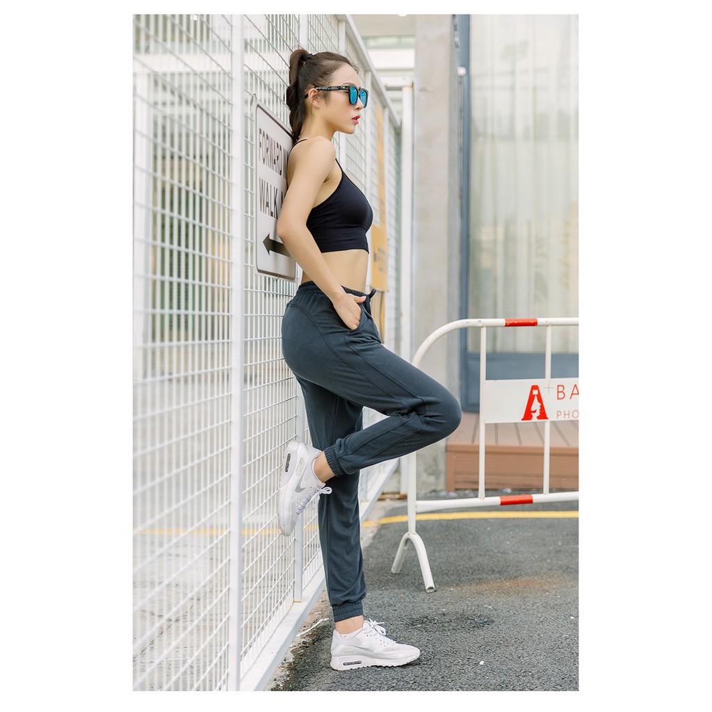 (Hà Nội) Quần dài Jogger có túi thể thao nữ Ane.no1 Nữ(Đồ Tập Gym,Yoga) (Không áo) - NAM - Siêu HOT