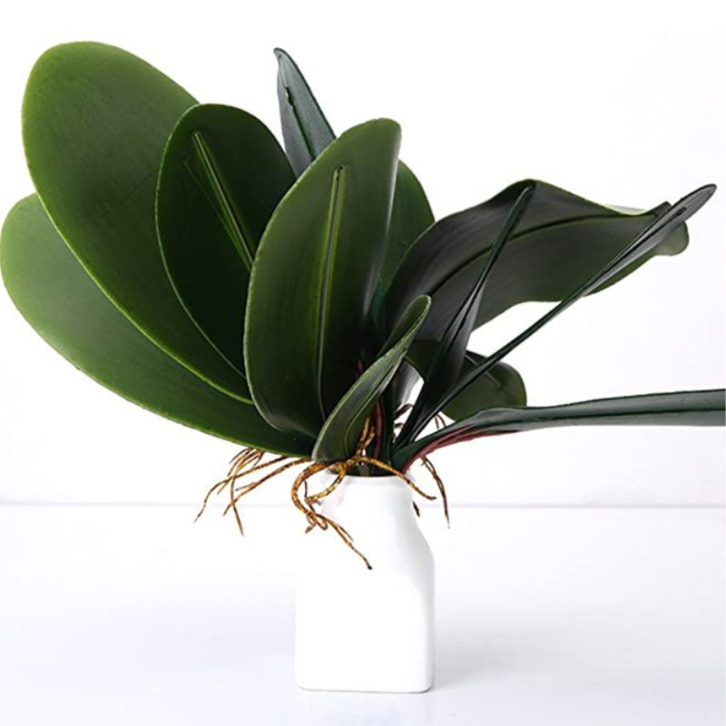 Nhánh lá cây phong lan giả bằng nhựa trang trí tiệc cưới