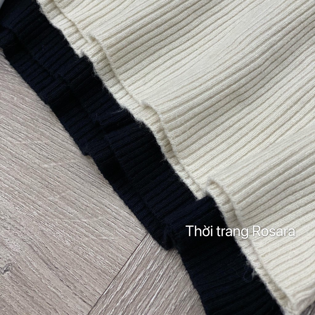 Áo len tăm cổ 3 phân 8 màu ROSARA AL50