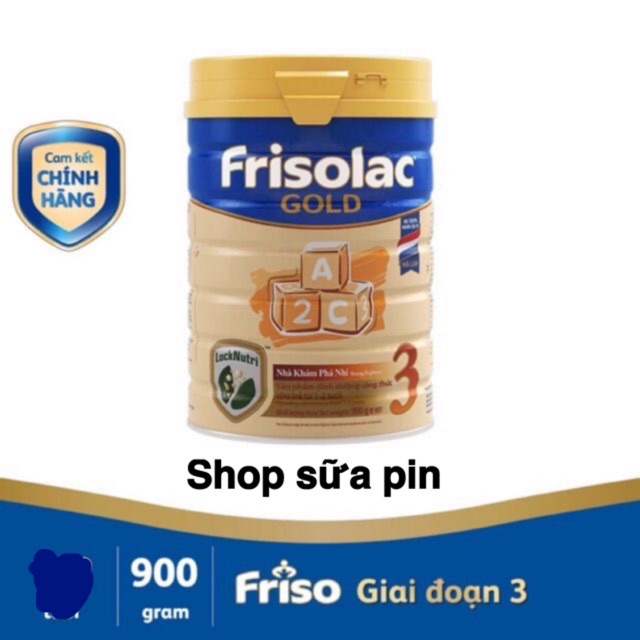 Tặng 1 túi nhỏ xinh - Sữa bột Frisolac Gold 3 lon 900g