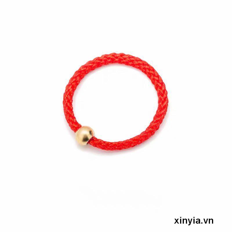 Nhẫn Bện Dây Đính Hạt Vàng Nhỏ Màu Đen Dành Cho Cặp Đôi Bạn Gái