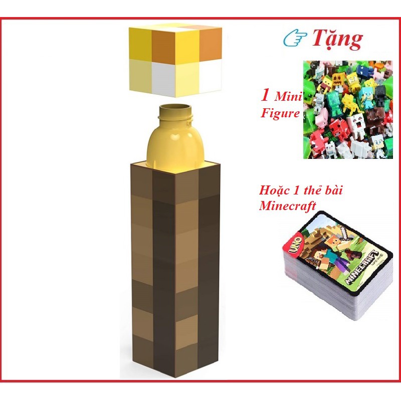 Bình đựng nước Minecraft hình đuốc hình nhân vật độc lạ