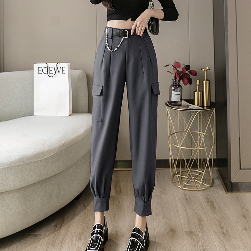 Quần jogger nữ dài ống rộng phong cách Ulzzang bo gấu chất kaki trẻ trung cá tinh