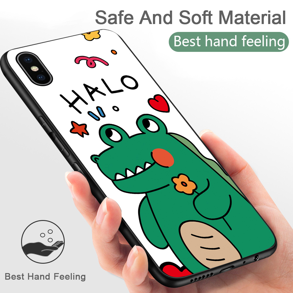 Samsung Galaxy A7 A6 A8 A9 2018 Plus Pro 2019 A6+ A8+ A9S Star A8S A750 A530 A730 cho Cartoon Crocodile Dinosaur Shark Phone Case Shockproof Soft Casing Silicone Matte Cases Protective Cover Ốp lưng điện thoại