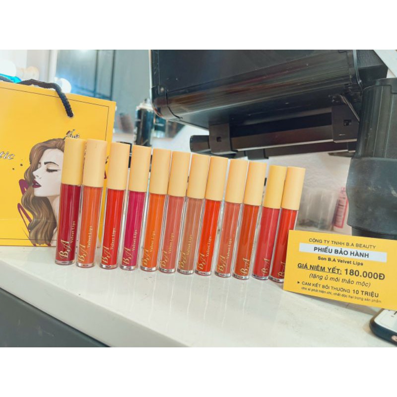 SON B.A [ CAM VÀNG] Son Kem Lì Nắp Vàng Cao Cấp B.A 2021 tặng kèm ủ môi | BigBuy360 - bigbuy360.vn