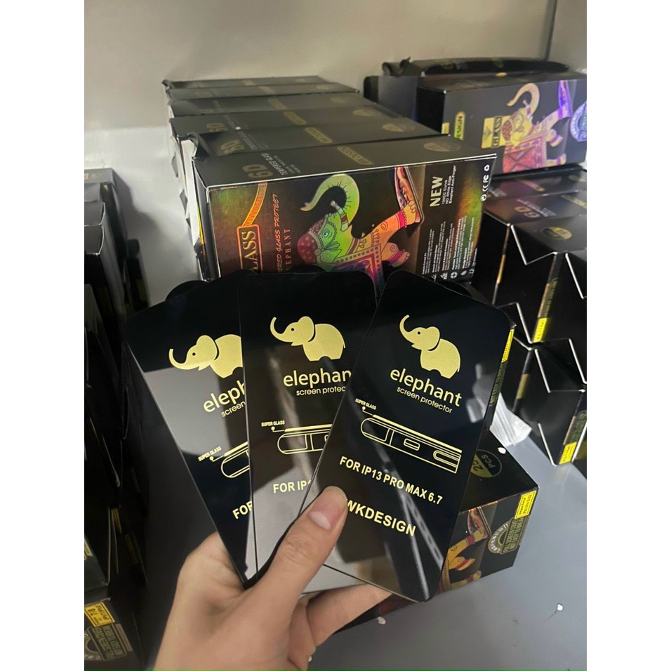 Kính cường lực iPhone Con Voi siêu cứng cho 7Plus/8Plus/X/Xr/Xs/11/12/13/14/Plus/Pro/Max/ProMax - RIKO
