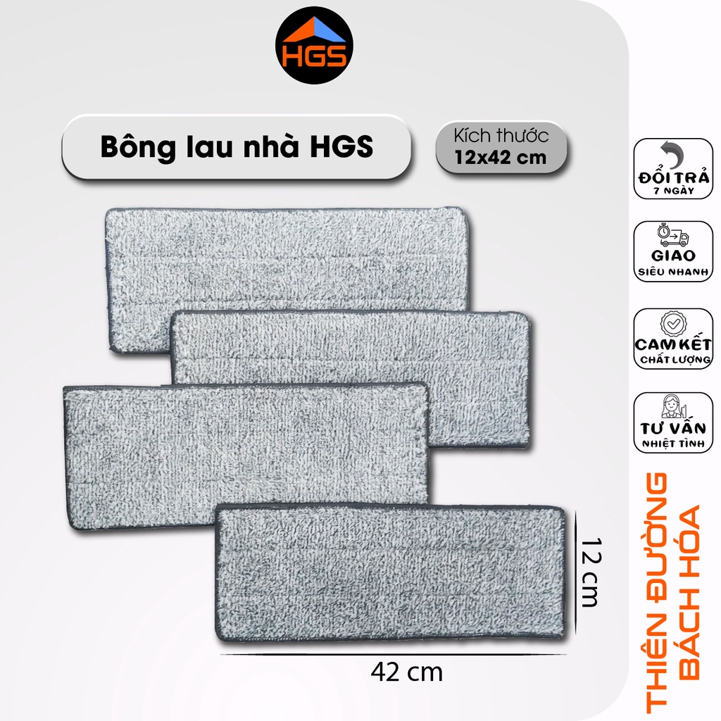 BÔNG LAU NHÀ , MIẾNG LAU NHÀ THAY THẾ CÂY TỰ VẮT THÔNG MINH 12X42 CM