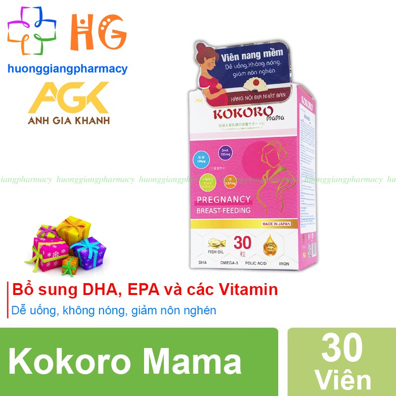 Kokoro mama - Bổ sung DHA, EPA, Vitamintổng hợp cho bà bầu, tăng sức đề kháng giúp cả mẹ bầu và thai nhi khỏe mạnh