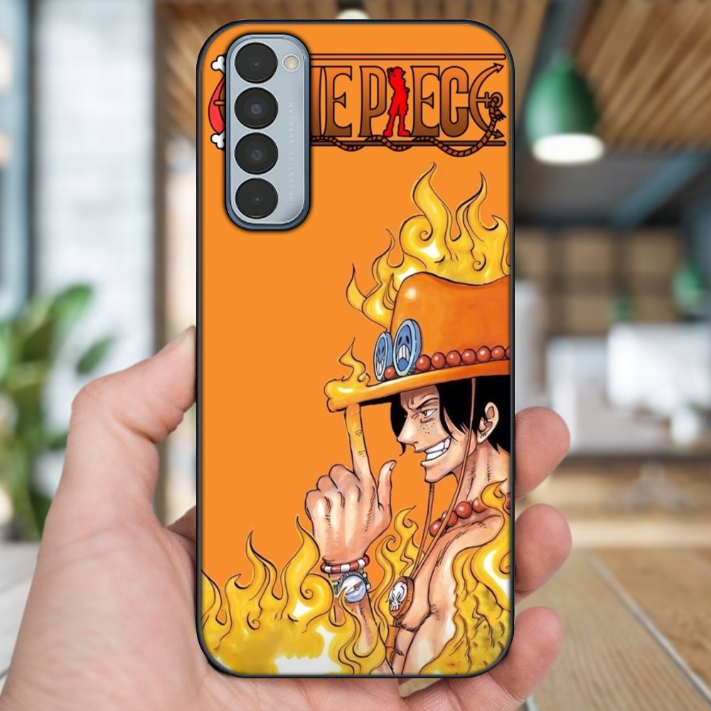 Ốp lưng Oppo Reno 4 Pro viền đen in hình Ace One Piece