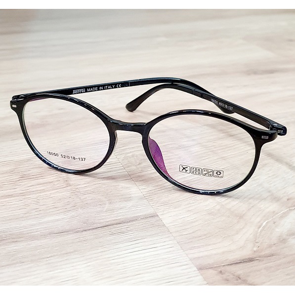 Mắt Kính Gọng Dẻo Phom Tròn Xinh Xắn Màu Đen Kích Thước 1 Tròng 4,8x4cm Tròng Kính Không Độ Thời Trang Chiều Ngang 13cm