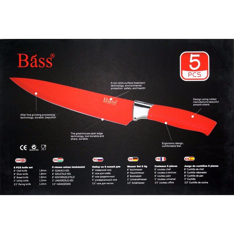 Bộ dao Bass 5 món có đế hít nam châm - K562