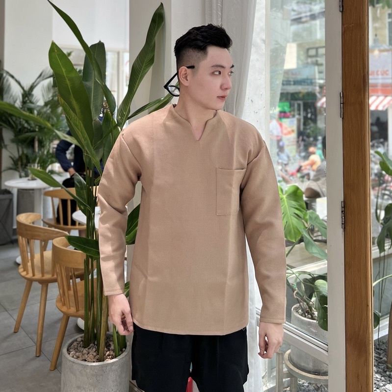 Áo Kiểu Phối Cổ V Unisex Premium Chất Xốp Hàn Phong Cách Hàn Quốc Hot Trend Mr Smile 99 Shop